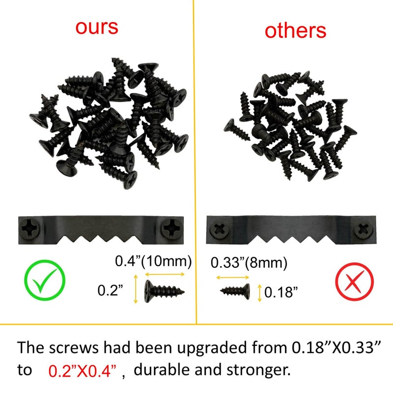 EesTeck 150 Pack Small Sawtooth Picture Hangers Steel Picture Hangers Picture Frames Hangers with Screws Picture Hang Solutions, for Hanging Clock Paintings Artwork Picture Frame Hook Photos (Black ) - Image 2